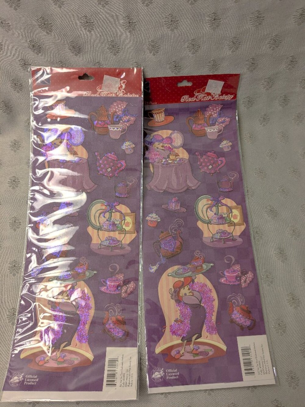 LAST CHANCE!  New! 2 Packs of Red Hat Society Glitter Stickers